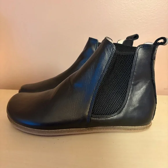 Groundz Handmade Leather Clay Chelsea Boots Shoes Barefoot Earthing Black 38 - Picture 2 of 12